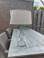 Riviera Maison tafellamp met jute kap, Huis en Inrichting, Lampen | Tafellampen, Gebruikt, 50 tot 75 cm, Riviera maison, Glas