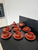Terracotta koffieservies van geglazuurd aardewerk, Antiek en Kunst, Ophalen of Verzenden