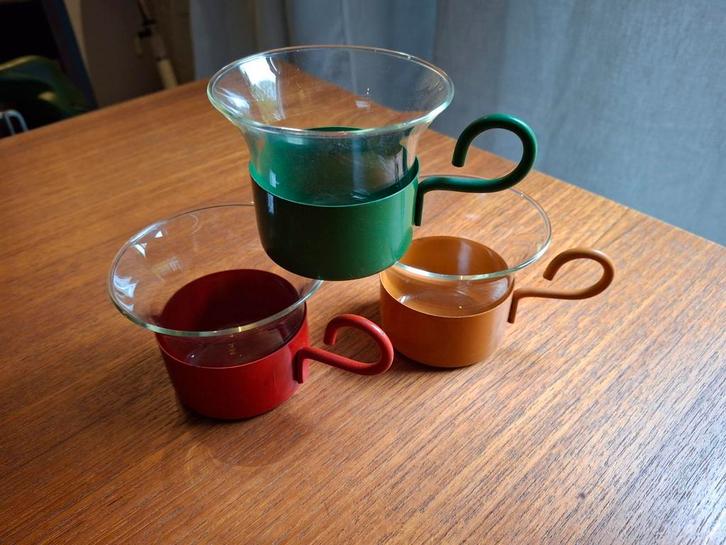 Vintage theeglazen Jena Glas, Huis en Inrichting, Keuken | Servies, Gebruikt, Glas of Glazen, Overige stijlen, Glas, Ophalen of Verzenden