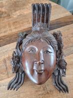 Houten masker van Aziatische vrouw, Ophalen of Verzenden