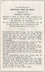 Magdalena M. de Groot 1895 Uden + 1968 Veghel, 73 jaar, Verzenden