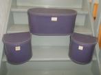 Set van 3 paarse / lila opbergdozen / opbergers, Ophalen, Gebruikt, Minder dan 50 cm, Minder dan 50 cm