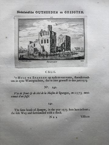 142 / Spangen het Huis van Vooren Kopergravure 1732 beschikbaar voor biedingen
