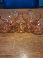 Set van 5 vintage rode glazen schaaltjes, Schaal, Rond, Ophalen of Verzenden, Glas