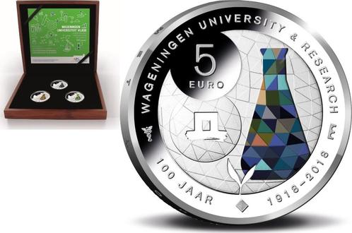 Nederland 5 euromunt 2018 "Wageningen Universiteit vijfje", Postzegels en Munten, Munten | Europa | Euromunten, Setje, Overige waardes
