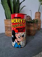 Tinnen Mickey Mouse &vrienden spaarpot, belletje, 16 cm, '50, Verzamelen, Gebruikt, Ophalen of Verzenden