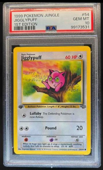 1999 Jungle 1st Edition Jigglypuff Common 54/64 PSA - 10 beschikbaar voor biedingen