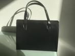 Zwarte leren tas, jaren 70., Ophalen of Verzenden, Zo goed als nieuw, Bruin, Handtas