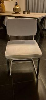 2 Eetkamerstoelen - stoelen - Ridge Rib -wit, Huis en Inrichting, Stoelen, Ophalen, Gebruikt, Overige kleuren, Metaal