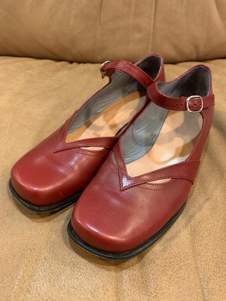 Rode leren ballerina's - Hoge kwaliteit | maat 38, Kleding | Dames, Schoenen, Zo goed als nieuw, Ballerina's, Rood, Ophalen of Verzenden