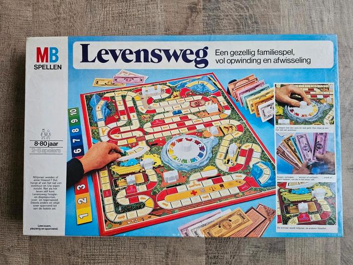 MB Levensweg bordspel oude versie, Hobby en Vrije tijd, Gezelschapsspellen | Bordspellen, Gebruikt, Een of twee spelers, Drie of vier spelers