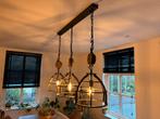 Industriële hanglamp met 3 koepels, Huis en Inrichting, Lampen | Hanglampen, Ophalen, Zo goed als nieuw, Industrieel, Metaal