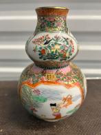 Porseleinen dubbele kalebas vaas met Famille Rose decoratie, Ophalen of Verzenden