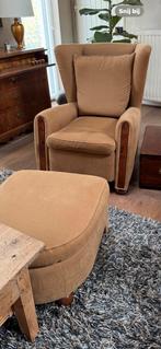 Camelkleurige fauteuil/ hocker Thormer, Ophalen, Zo goed als nieuw, Eén