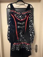 Piraten jurk zwart met doodskop printen maat L, Kleding | Dames, Carnaval, Maat 42/44 (L), Ophalen of Verzenden, Kleding