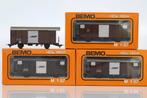 Set van 2 nieuwe Bemo Gesloten Goederenwagens type Gb 50xx, Overige merken, Gelijkstroom, Ophalen of Verzenden, Analoog