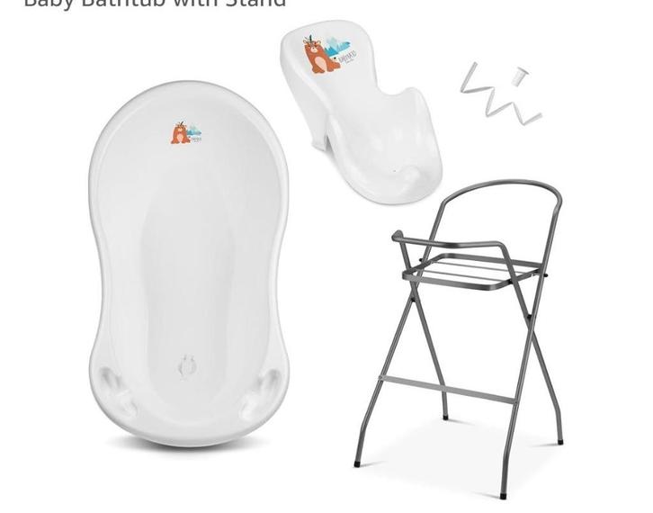 Baby Bath with Stand and Bath Seat, Kinderen en Baby's, Badjes en Verzorging, Zo goed als nieuw, Badje, Overige merken, Ophalen