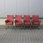 4x Montis Chaplin rode stof | SETPRIJS |, Huis en Inrichting, Stoelen, Ophalen, Gebruikt, Montis Gerard van den Berg, Metaal
