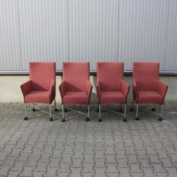 4x Montis Chaplin rode stof | SETPRIJS | beschikbaar voor biedingen