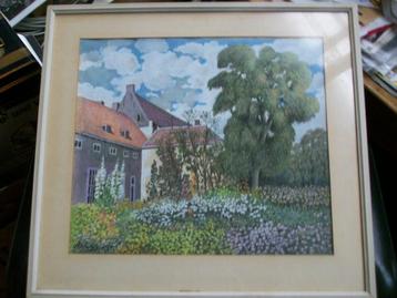 Pastel a. Lukkien, prinsentuin, delft lijst 53 x 48,5 cm  beschikbaar voor biedingen