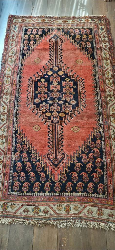 Bijzonder Mooi Zalmkleurig Antiek Perzisch Kleed, Antiek en Kunst, Antiek | Kleden en Textiel, Ophalen of Verzenden