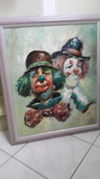 Schilderij met clowns, Schilderij, Gebruikt, 50 tot 75 cm, 50 tot 75 cm
