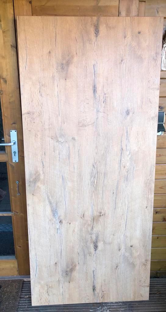 Tafelblad / paneel spaanplaat met hout motief 1800x800x34 mm, Doe-het-zelf en Verbouw, Platen en Panelen, Gebruikt, Overige materialen