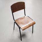 School chair vintage oude schoolstoelen cafe stoel  302, Ophalen of Verzenden, Nieuw, Bruin, Vijf, Zes of meer stoelen