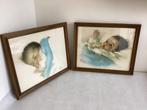 Vintage prenten van Bessie Pease Gutmann met lijst 2x, Ophalen of Verzenden, Wanddecoratie