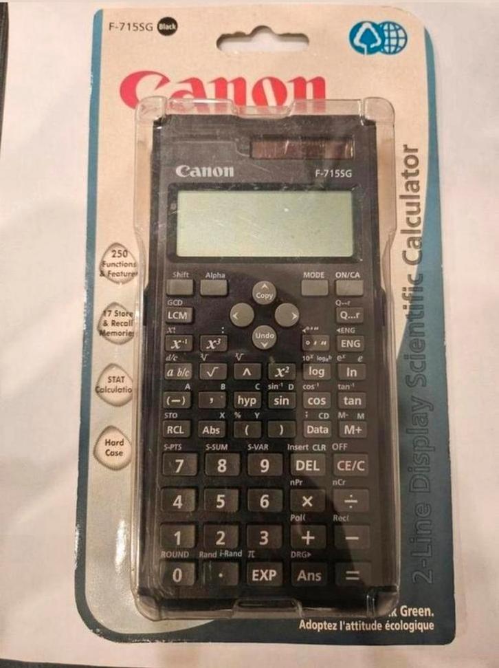 Canon F-715SG - Wetenschappelijke rekenmachine Zwart, Diversen, Rekenmachines, Nieuw, Grafische rekenmachine, Ophalen of Verzenden