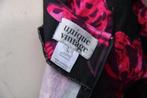 Jurk zwart/ paars/ roze Unique Vintage mt L (S) Vaste prijs, Kleding | Dames, Zwart, Ophalen of Verzenden, Maat 36 (S), Onder de knie