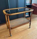 Antiek serveer wagen tafel kast rotan glas glasplaat, Ophalen