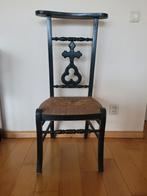 antieke bidstoel, Ophalen, Riet of Rotan, Gebruikt, Bruin