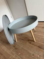 2x Salontafel/Bijtafel met Opbergruimte, Ophalen, Minder dan 45 cm, Gebruikt, Rond