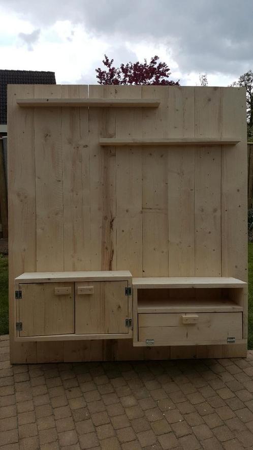 Tv wand meubel steigerhout, Huis en Inrichting, Kasten | Televisiemeubels, 200 cm of meer, 25 tot 50 cm, Ophalen of Verzenden