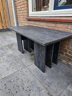 Zwarte Salontafel/Tuintafel, Tuin en Terras, Ophalen, Gebruikt, Rechthoekig, Overige materialen