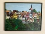 Schilderij.Acryl op Canvas.”Rosenburg a/d Tauber” Gesigneerd, Ophalen of Verzenden