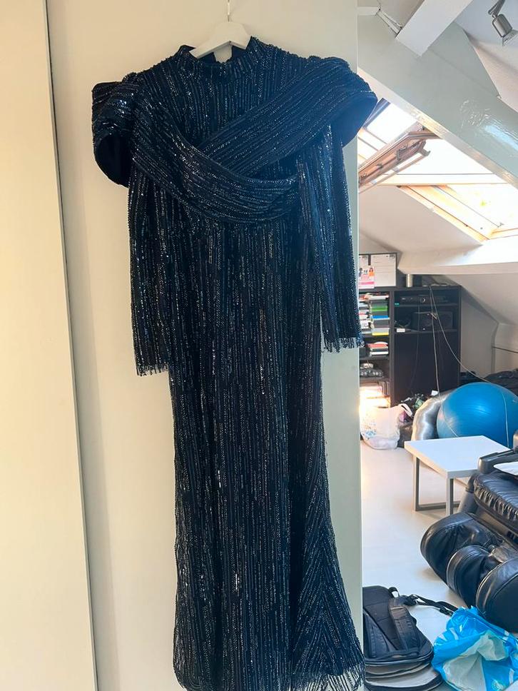 Galajurk maat 44, Kleding | Dames, Gelegenheidskleding, Zo goed als nieuw, Galajurk, Maat 42/44 (L), Blauw, Ophalen of Verzenden