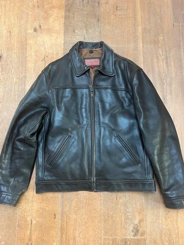 Vintage Redskins Unisex Leren Bomberjack Bruin L beschikbaar voor biedingen