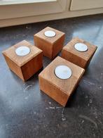 Teakhout kaarshouders, Ophalen of Verzenden, Zo goed als nieuw, Hout, Kandelaar