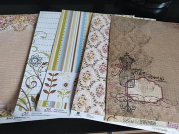 5x grote vellen papier met glitter beschikbaar voor biedingen