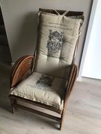Luxe rotan stoel met kussen van Lodsh, Huis en Inrichting, Fauteuils, Ophalen, Zo goed als nieuw, 50 tot 75 cm