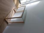 Smalle haltafel van glas en hout, Ophalen, 50 tot 100 cm, Glas, Zo goed als nieuw