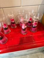 Glazen decoratie vaasjes met roos – set te koop, Ophalen, Zo goed als nieuw