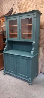 Donker blauwgroene Buffetkast   Unieke eyecatcher, Ophalen, 100 tot 150 cm, 200 cm of meer, .