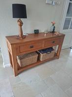 Teak houten sidetable, Huis en Inrichting, Tafels | Sidetables, Ophalen, Gebruikt, 100 tot 150 cm, Strak en robuust