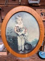 Reproductie schilderij A young girl and her dog (56x47), Ophalen of Verzenden