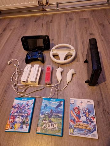 Wii-U (32GB) + 3 games + 3 remotes + veel accessoires