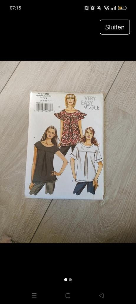 Kledingpatroon, Overige merken, Overige typen, Vrouw, Ophalen of Verzenden