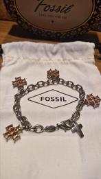 Fossil bedel armband, Sieraden, Tassen en Uiterlijk, Armbanden, Ophalen of Verzenden, Zo goed als nieuw, Zilver